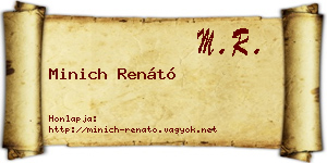 Minich Renátó névjegykártya